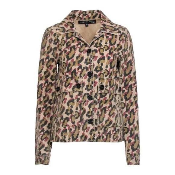 New Veronica Beard Mercer Leopard Washed Cotton Jacket XS $395 - Picture 2 of 8